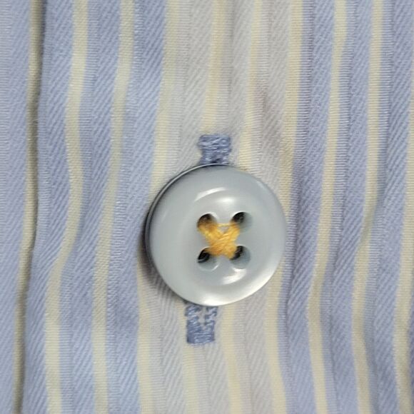 TOMMY BAHAMA Orange Blue Striped Long Sleeve Silk Blend Button Shirt SIZE LARGE - Picture 6 of 16